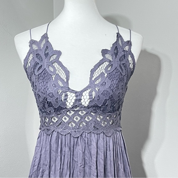 Free People Adella Slip Dress Charcoal Gray New With Tag Size M - Picture 4 of 13